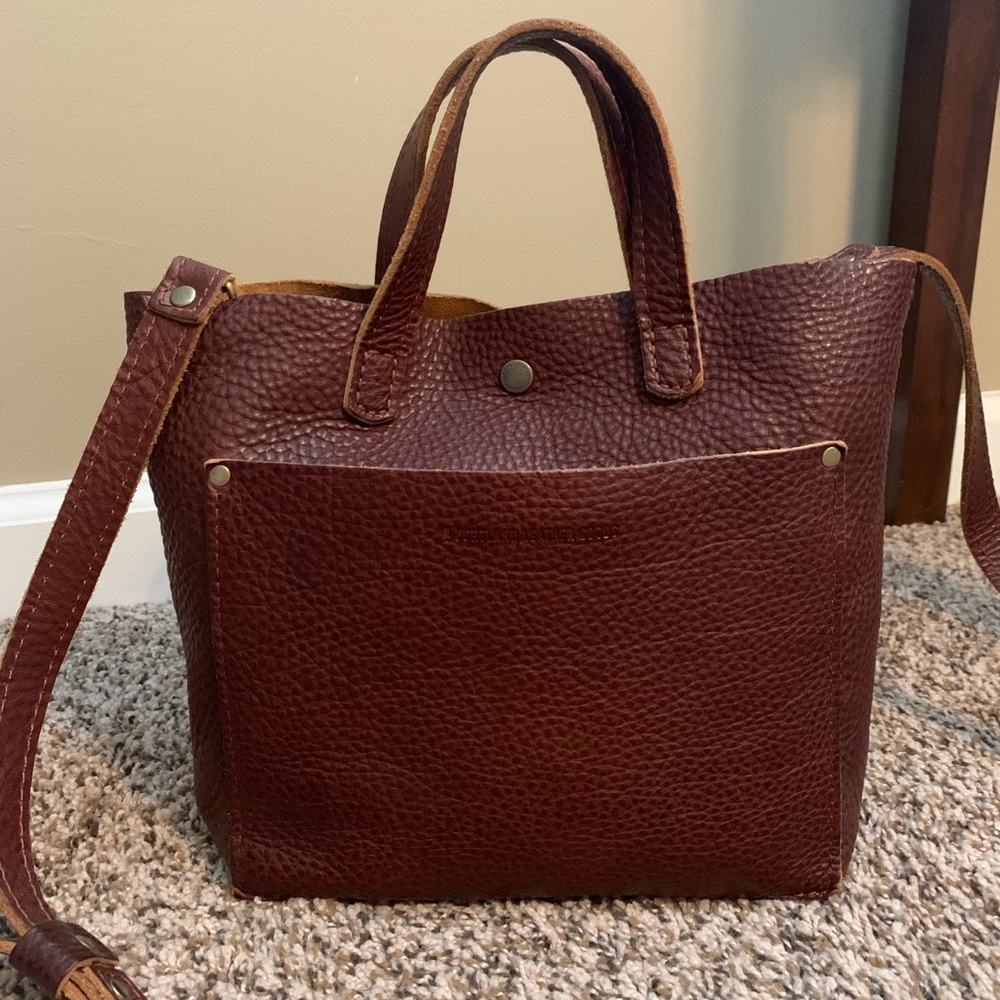Portland Leather Goods Mini Crossbody Tote Nutmeg